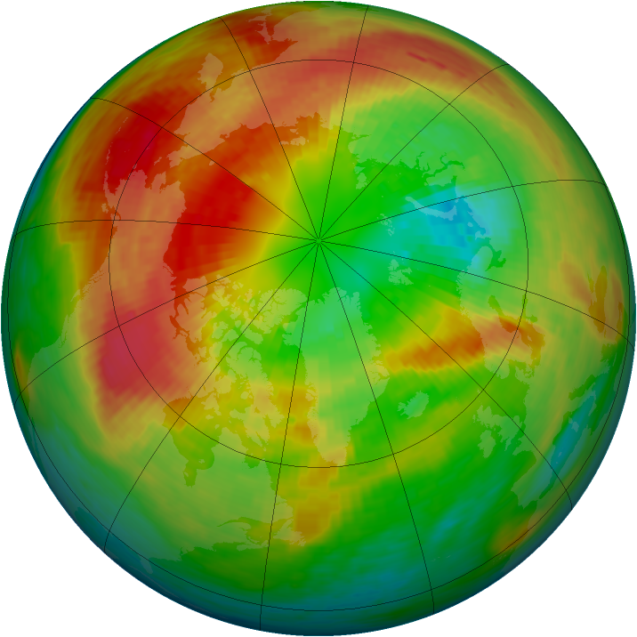 Arctic ozone map for 06 March 1994